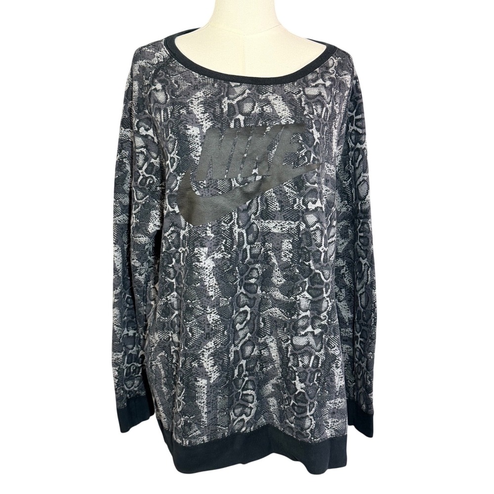 Nike retro swoosh Y2K snakeskin print Sweatshirt Large